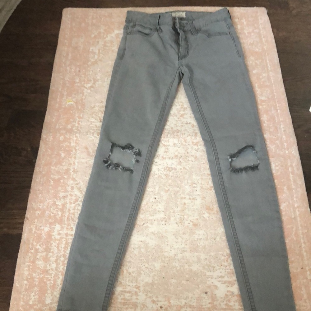 Free people grey distressed jeans size 24